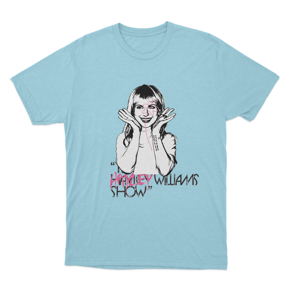 The Hayley Williams Show Portrait Unisex (2) T Shirt Sky Blue The Hayley Williams Show Portrait Unisex 2 T Shirt Sky Blue